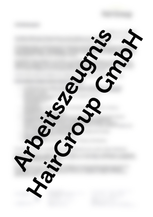 Arbeitszeugnis HairGroup GmbH