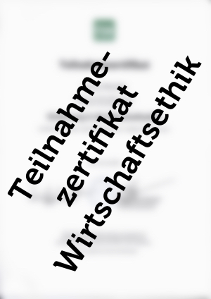 Teilnahmezertifikat Wirtschaftsethik